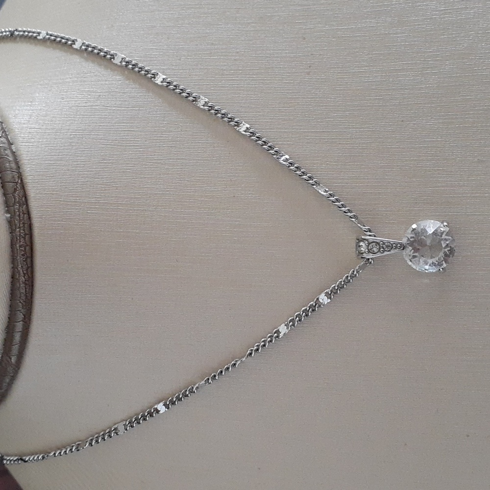 Swan Stamped Swarovski Crystal Necklace RR123